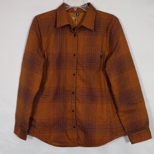 Women's Button-Down Shirt - Rust Plaid